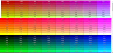 色彩表示|RGB 颜色表与十六进制颜色值码